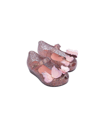 Mini Melissa Ultragirl Fly III BB - Clear Glitter Misto/Pink