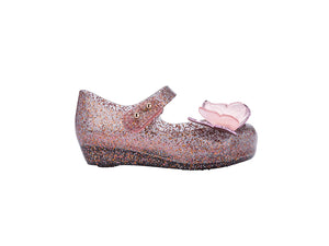 Mini Melissa Ultragirl Fly III BB - Clear Glitter Misto/Pink