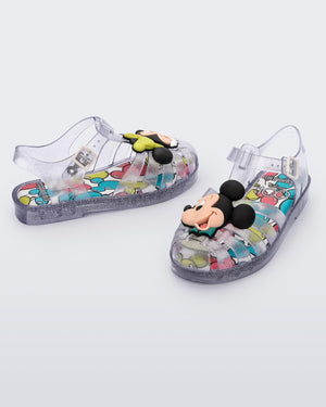 Mini Melissa Possession + Disney 100 INF - Glitter Clear Silver