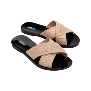 Melissa M Lover Slide (Beige/Black)