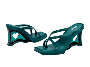 MELISSA GLASS HEEL AD-GREEN/TRANSP GREEN