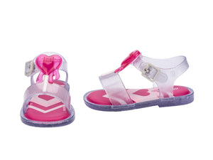 Mini Melissa Mar Sandal Jelly Pop BB - Clear Glitter/Pink