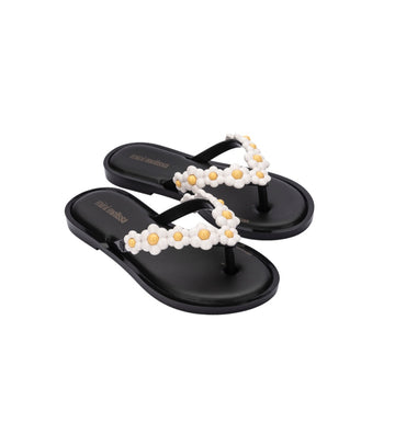 Mini Melissa Flip Flop Spring INF - Black/White